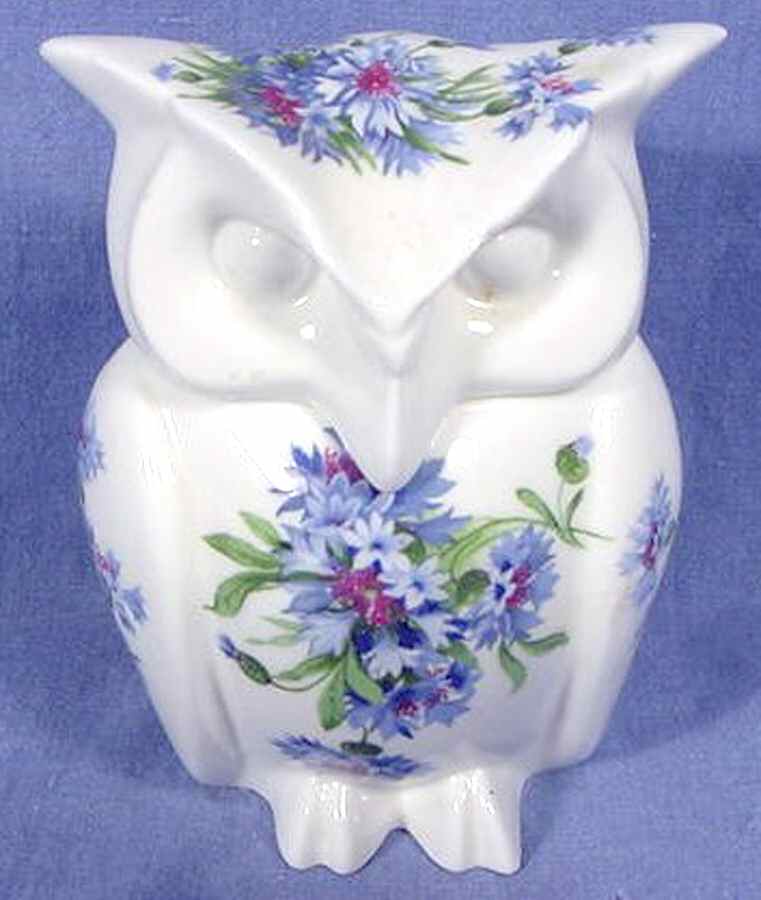 Cornflower Blue Owl Box & Lid by Hammersley-1