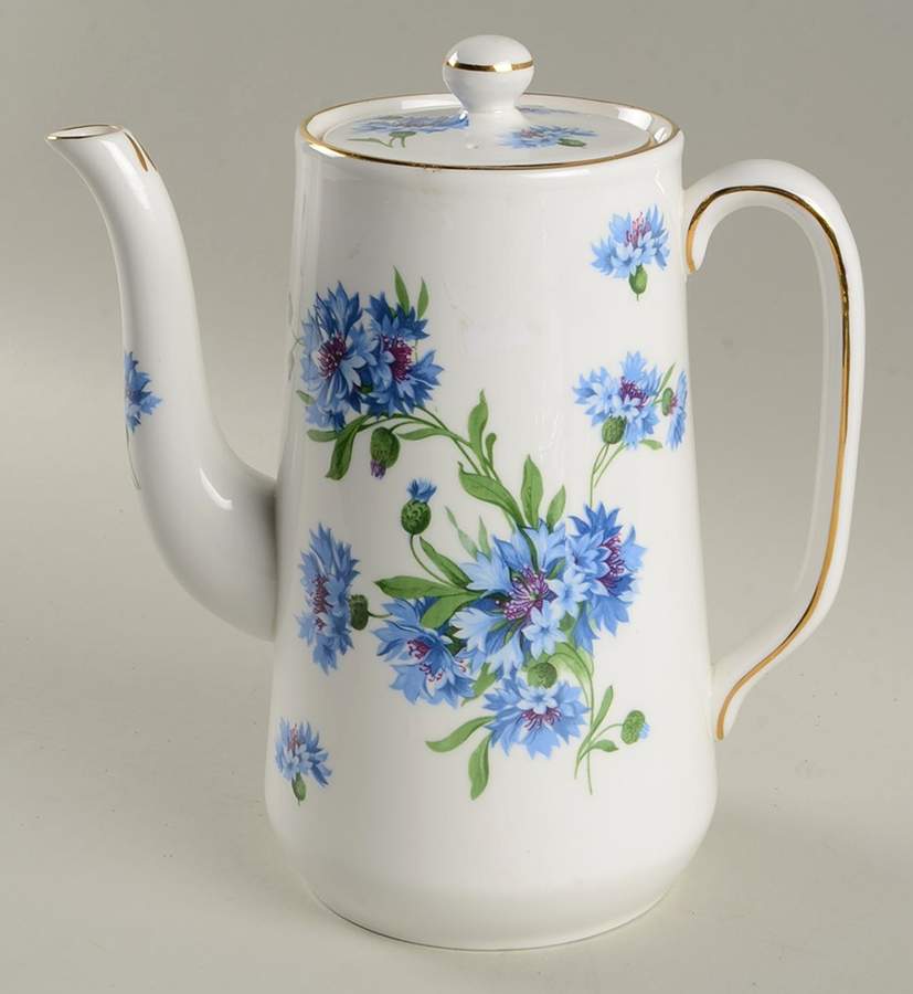Cornflower Blue Coffee Pot & Lid by Hammersley-1