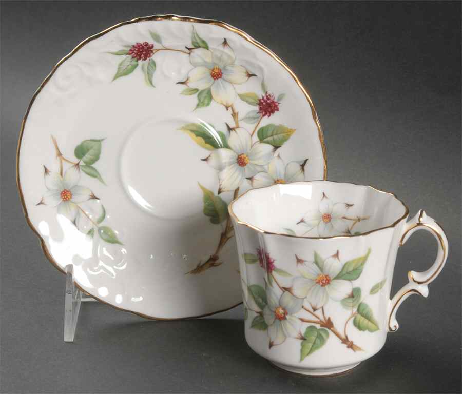 Dogwood Blossom Flat Cup & Saucer Set by Hammersley-1