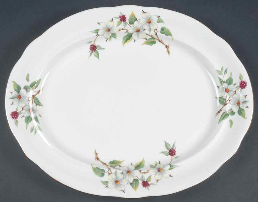 Dogwood Blossom 13" Oval Serving Platter by Hammersley-1