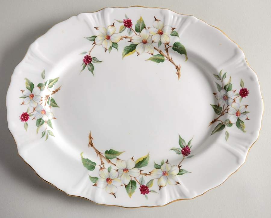 Dogwood Blossom 11" Oval Serving Platter by Hammersley-1