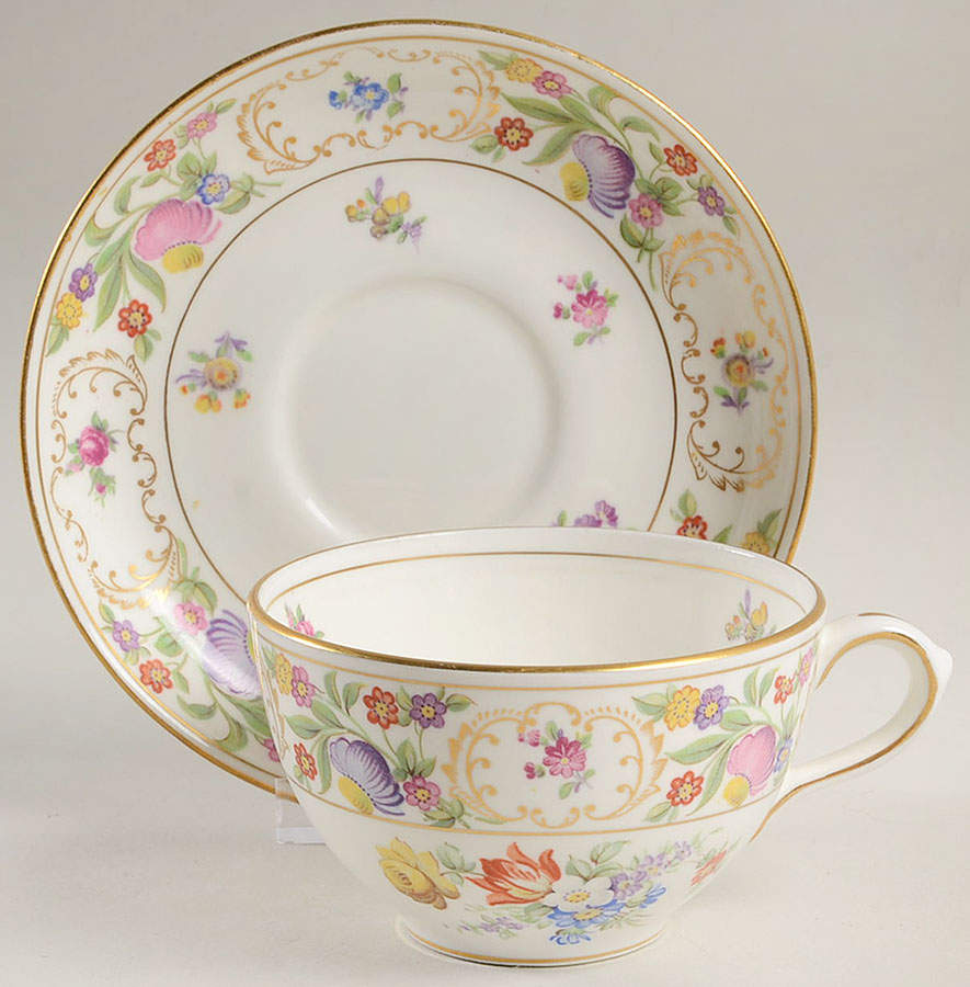 Dresden Sprays Flat Cup & Saucer Set by Hammersley-1