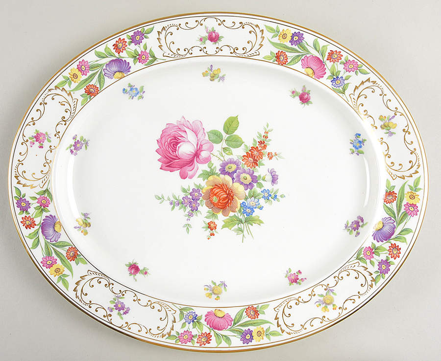 Dresden Sprays 14" Oval Serving Platter by Hammersley-1
