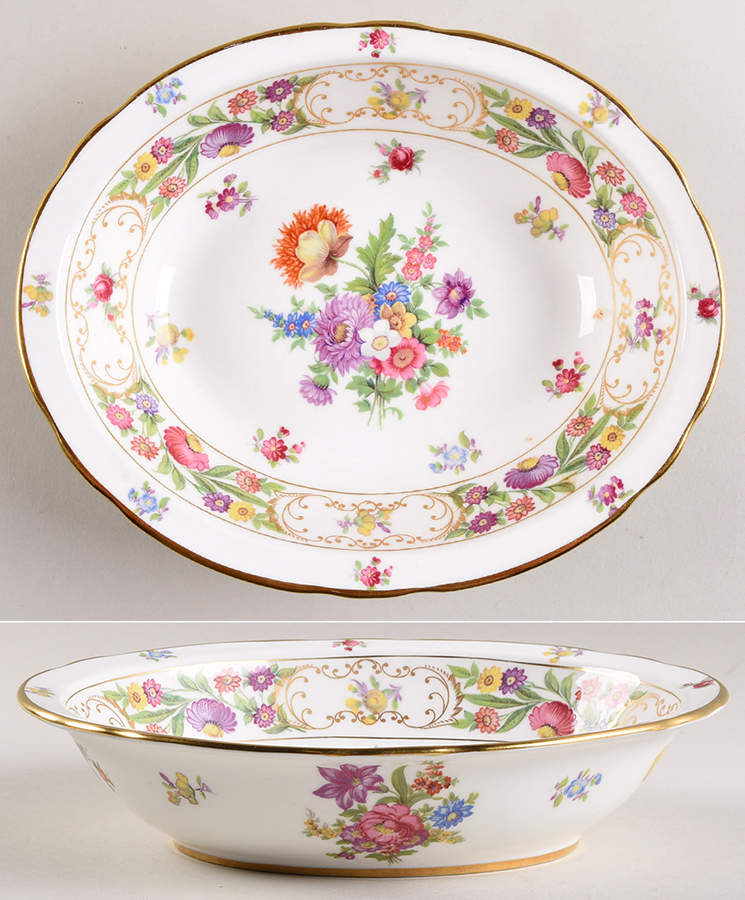 Dresden Sprays 9" Oval Vegetable Bowl by Hammersley-1