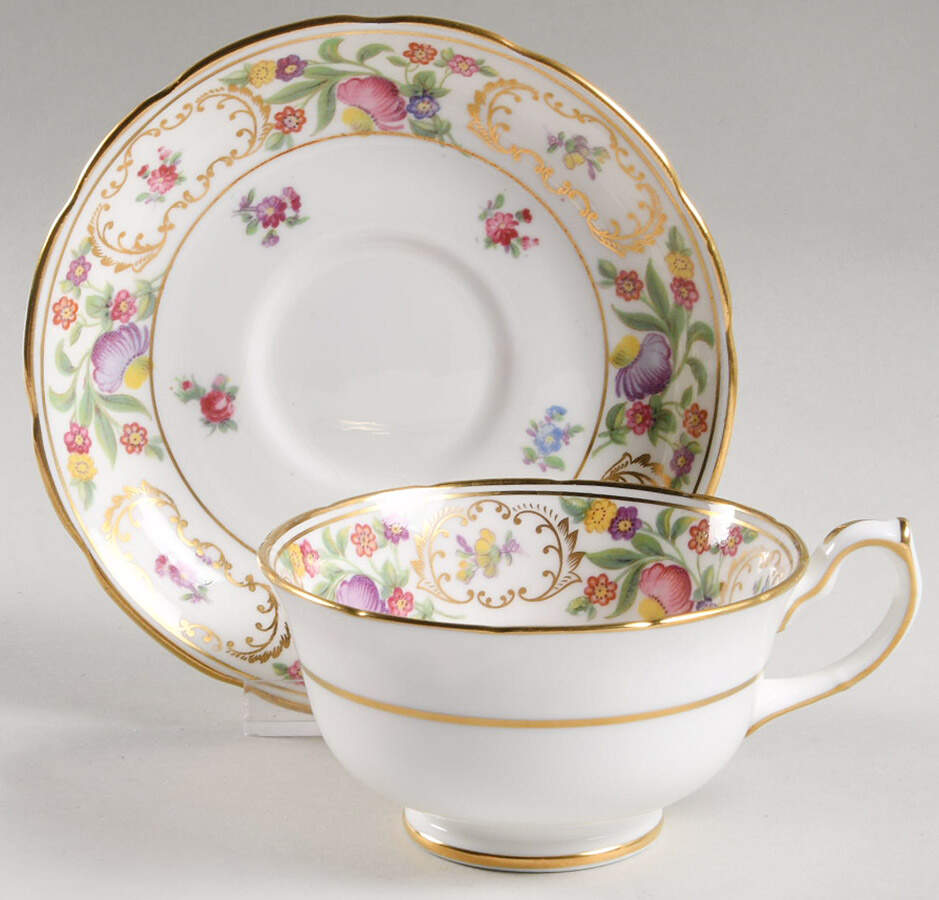 Dresden Sprays Footed Cup & Saucer Set by Hammersley-1