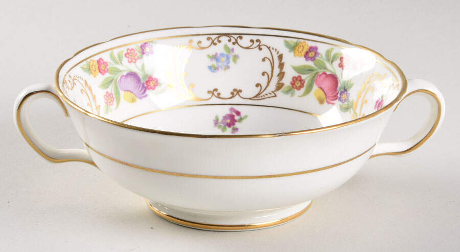 Dresden Sprays Footed Cream Soup Bowl by Hammersley-1