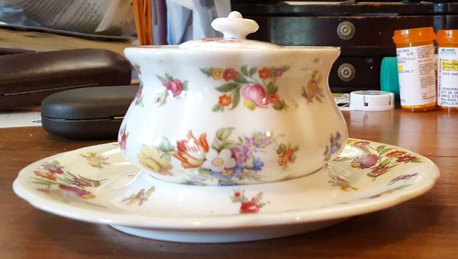 Dresden Sprays Ink Well & Lid with Underplate by Hammersley-1