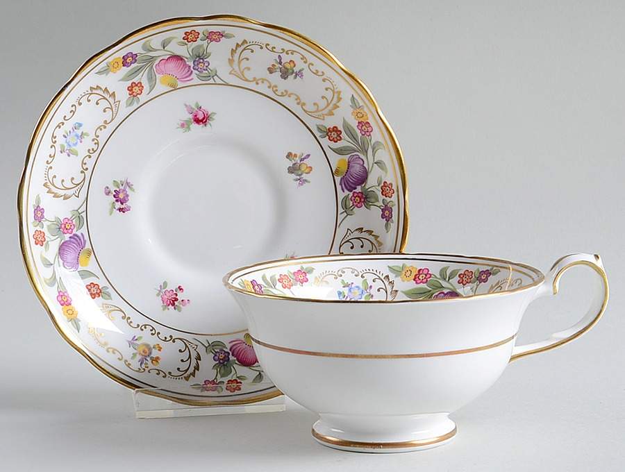 Dresden Sprays Footed Cup & Saucer Set by Hammersley-1