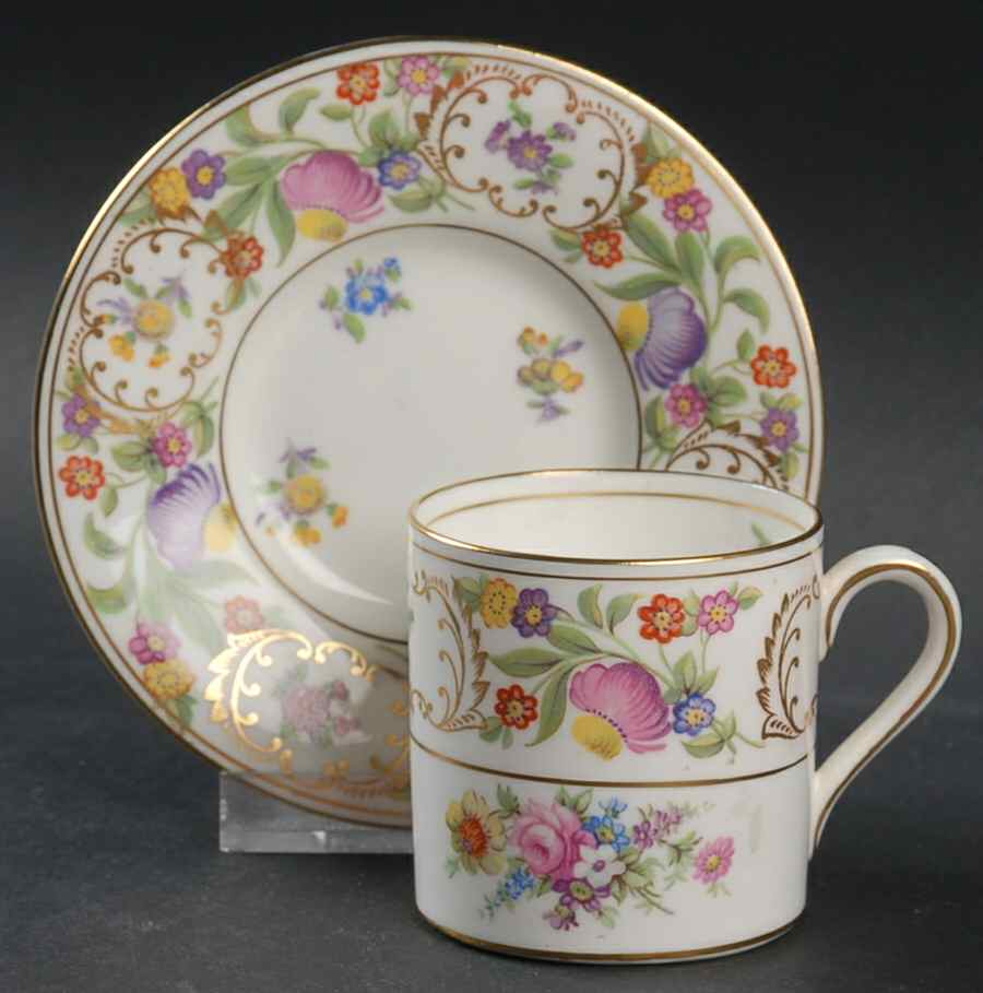 Dresden Sprays Flat Demitasse Cup & Saucer Set by Hammersley-1