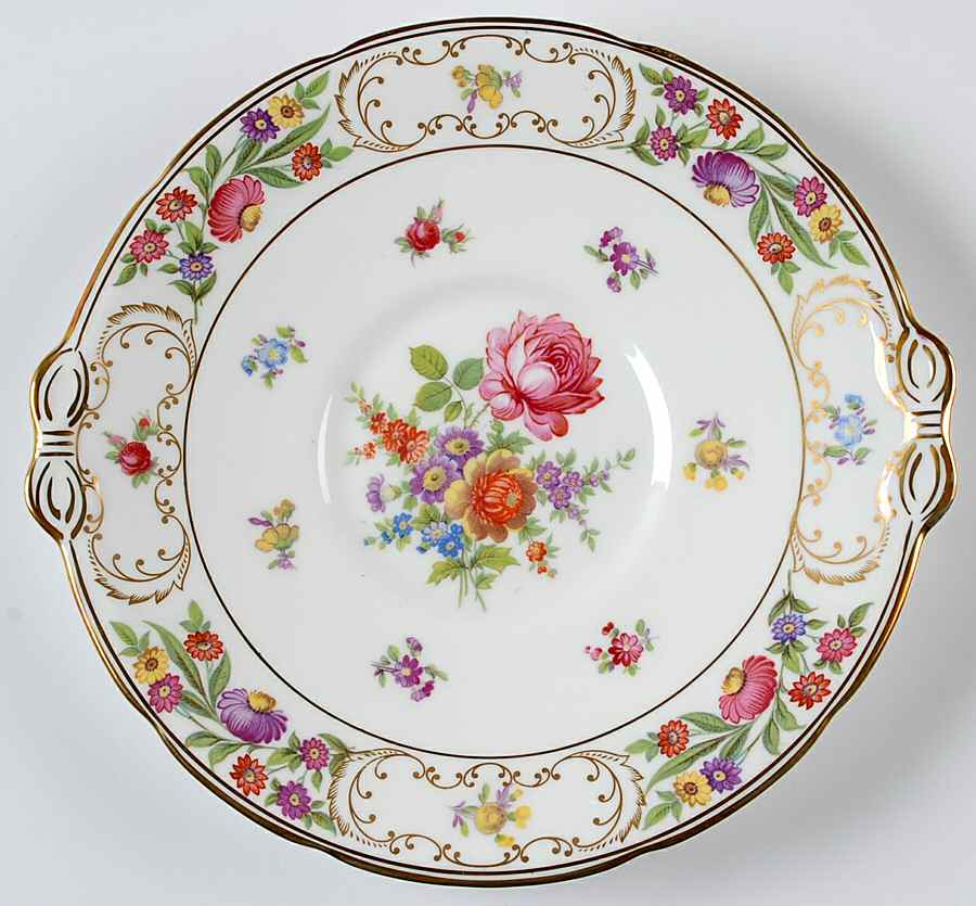 Dresden Sprays Handled Cake Plate by Hammersley-1