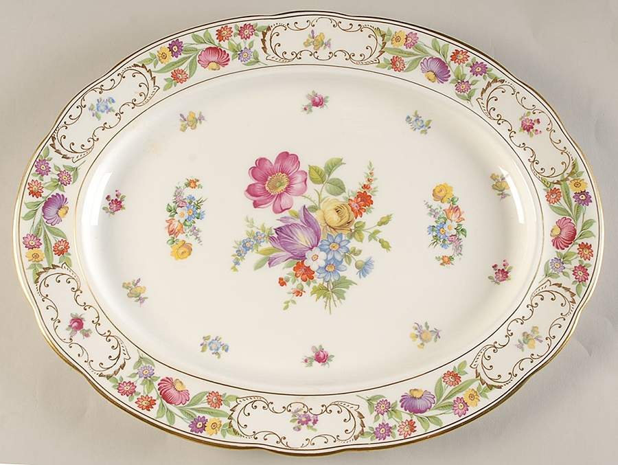 Dresden Sprays 16" Oval Serving Platter by Hammersley-1