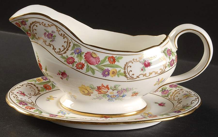 Dresden Sprays Gravy Boat & Underplate by Hammersley-1