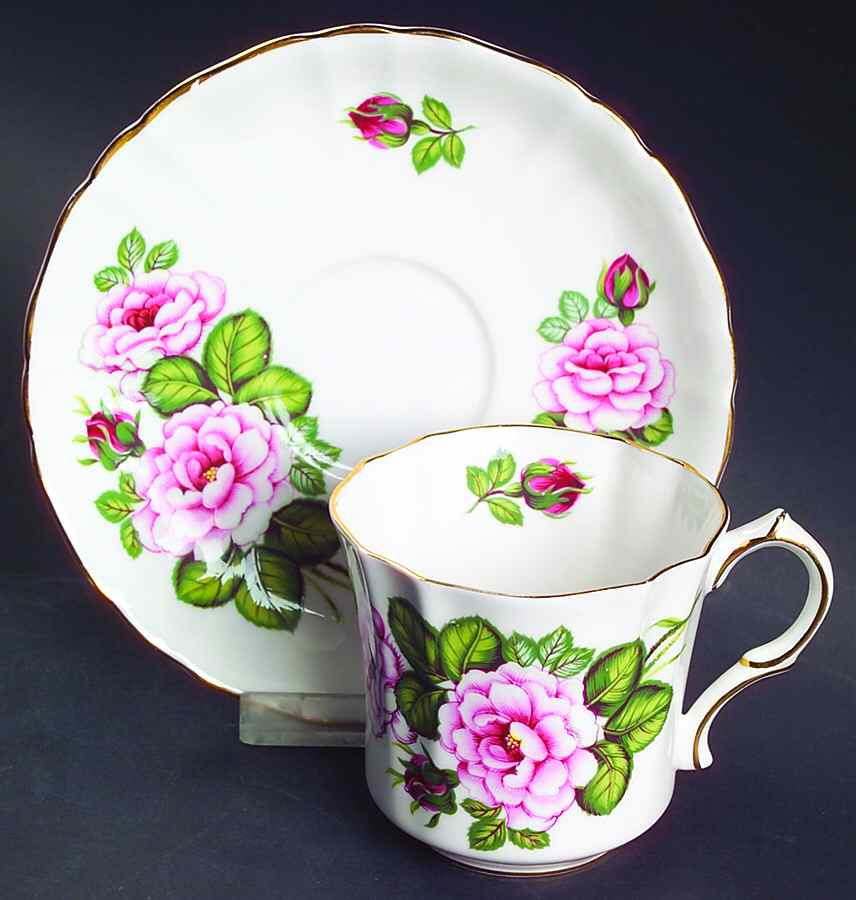 Flowers of Shakespeare's Day Flat Cup & Saucer Set by Hammersley-1