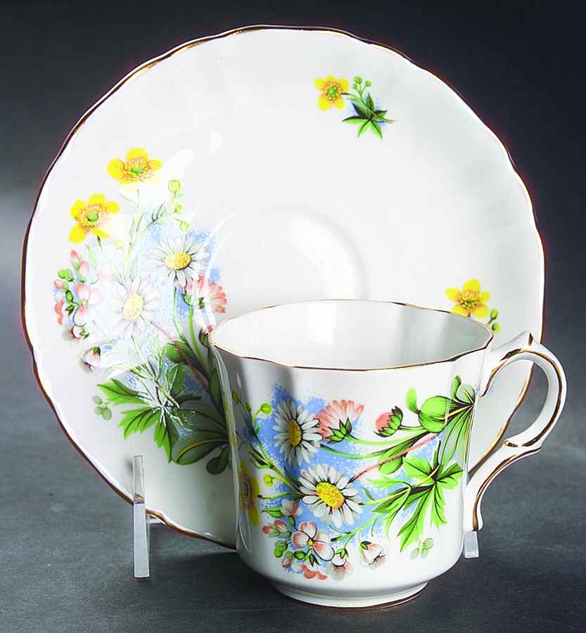Flowers of Shakespeare's Day Flat Cup & Saucer Set by Hammersley-1