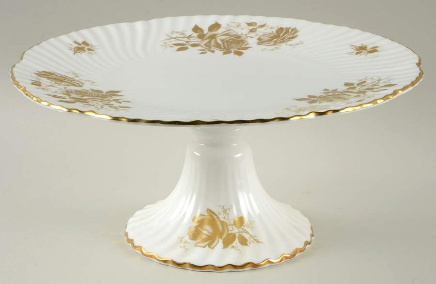 Golden Glory 10" Diameter Pedestal Cake Stand by Hammersley-1