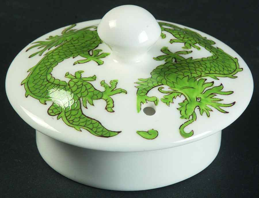 Green Dragon Lid for Coffee Pot by Hammersley-1