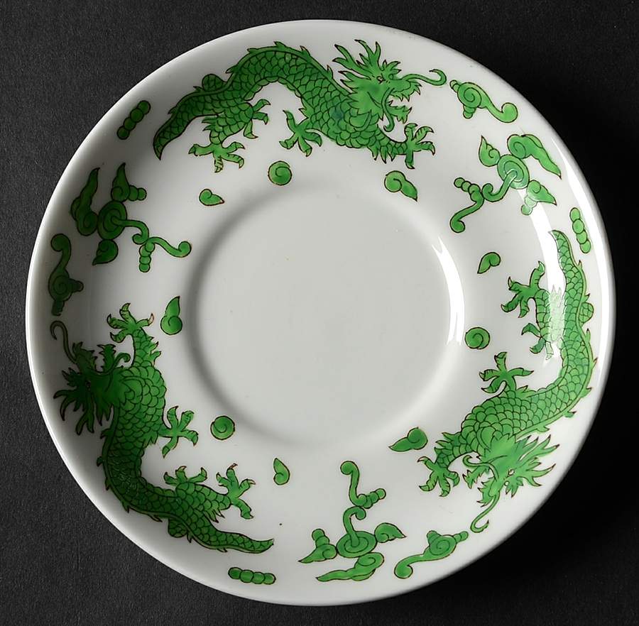 Green Dragon Saucer for Demitasse Cup by Hammersley-1
