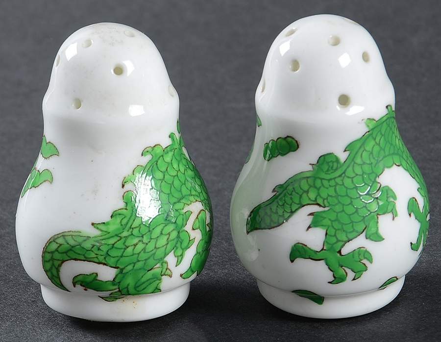 Green Dragon Individual Salt & Pepper Set by Hammersley-1