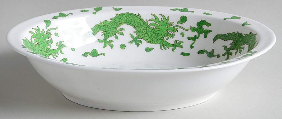 Green Dragon 9" Oval Vegetable Bowl by Hammersley-1