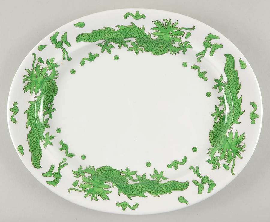 Green Dragon 13" Oval Serving Platter by Hammersley-1