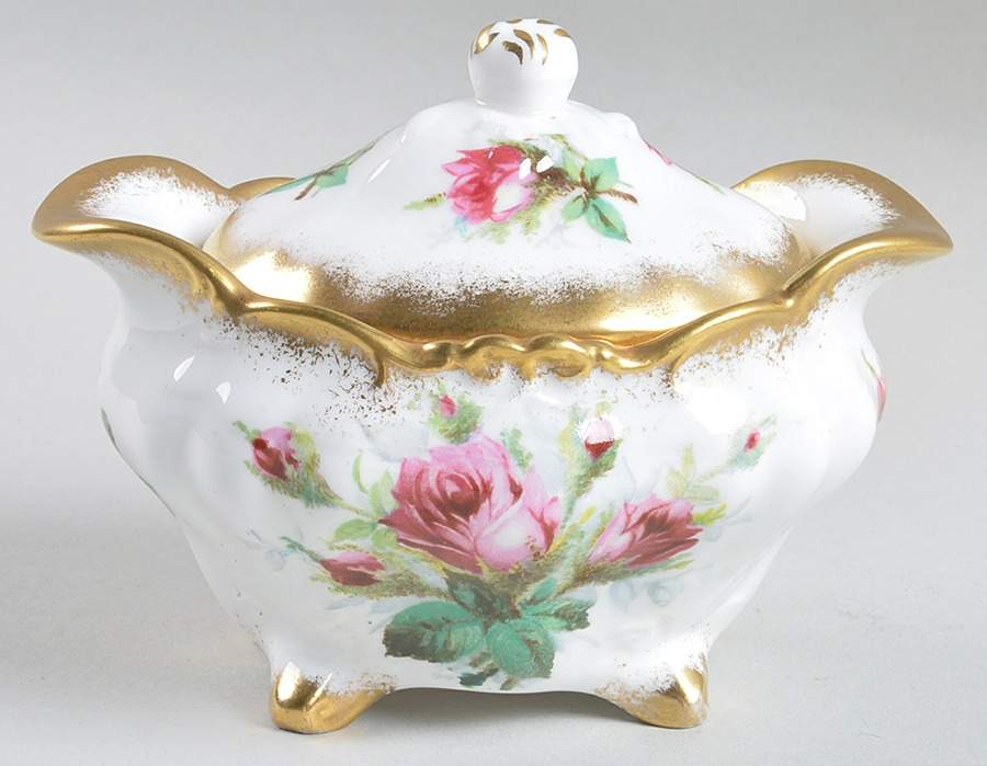 Grandmother's Rose Sugar Bowl & Lid by Hammersley-1