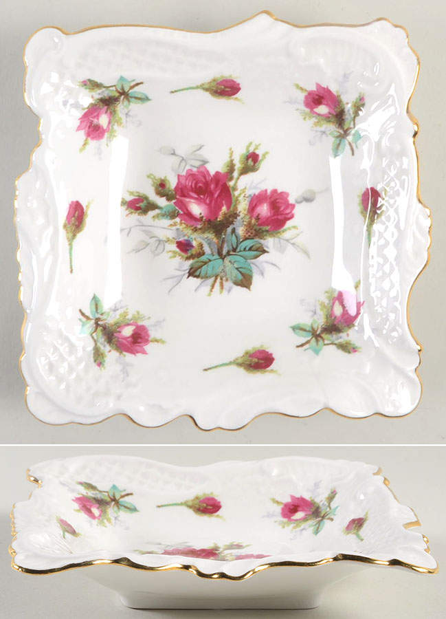 Grandmother's Rose 6" Square Sweet Meat by Hammersley-1