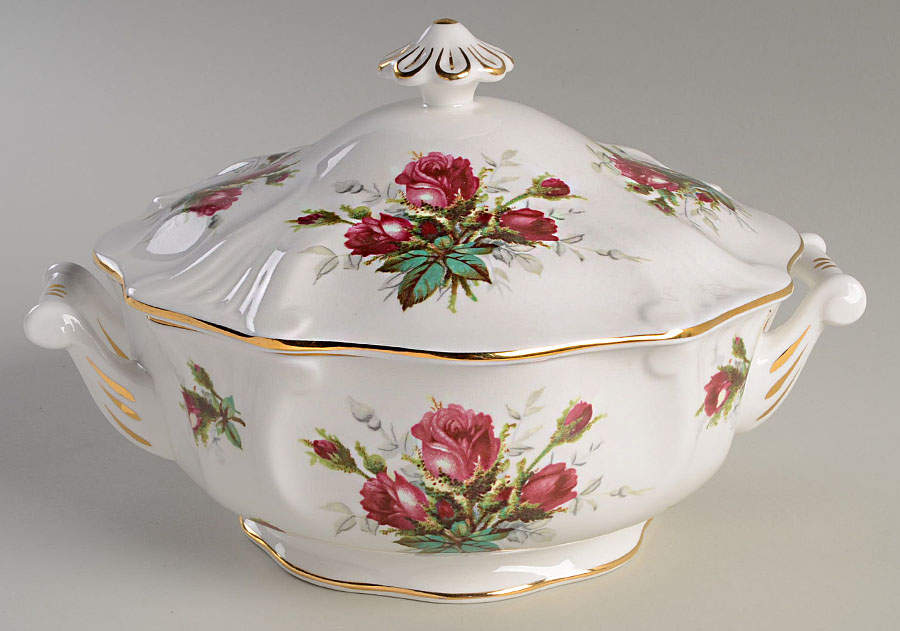 Grandmother's Rose Round Covered Vegetable by Hammersley-1