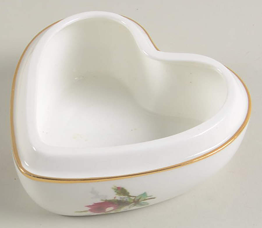 Grandmother's Rose Heart Shape Box No Lid by Hammersley-1