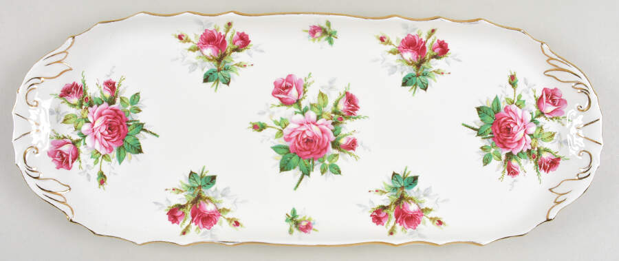 Grandmother's Rose 17" Sandwich Tray by Hammersley-1