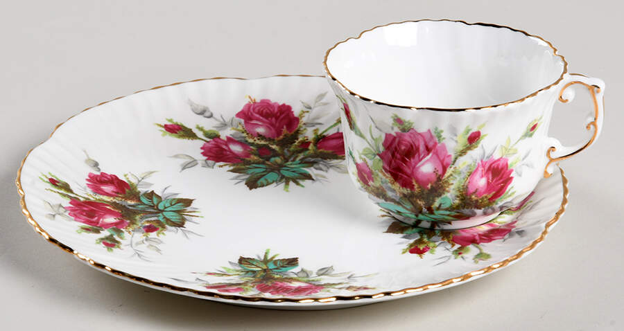 Grandmother's Rose Snack Plate & Cup Set by Hammersley-1
