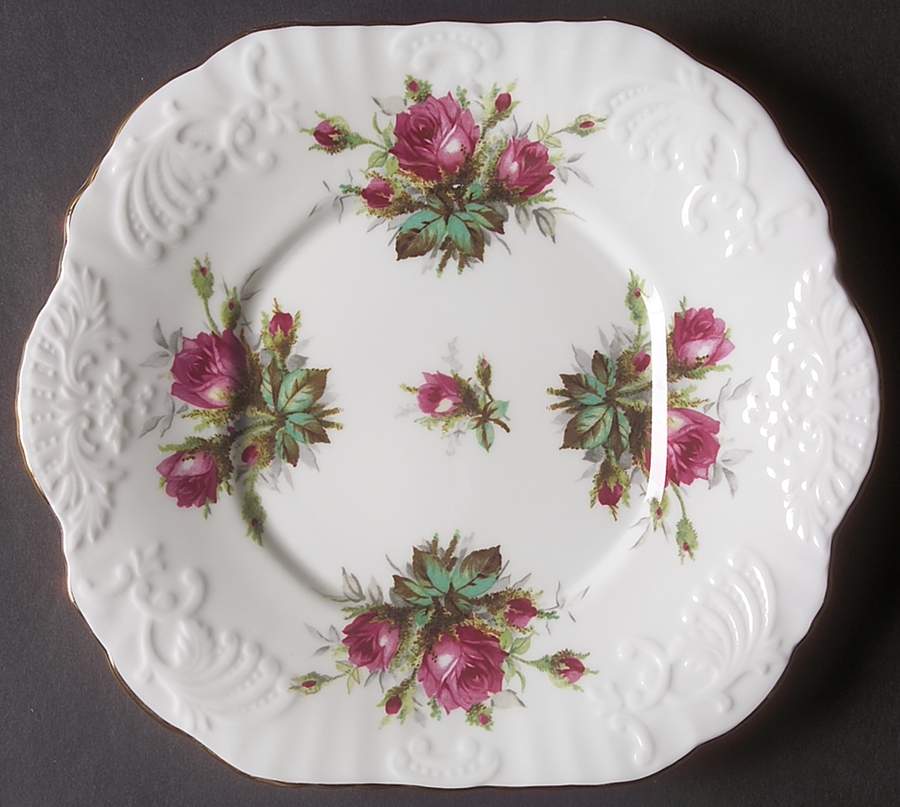 Grandmother's Rose Square Handled Cake Plate by Hammersley-1