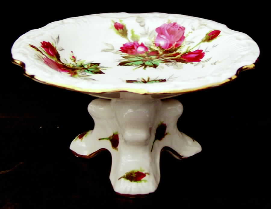 Grandmother's Rose Round Compote (Height X Width) by Hammersley-1