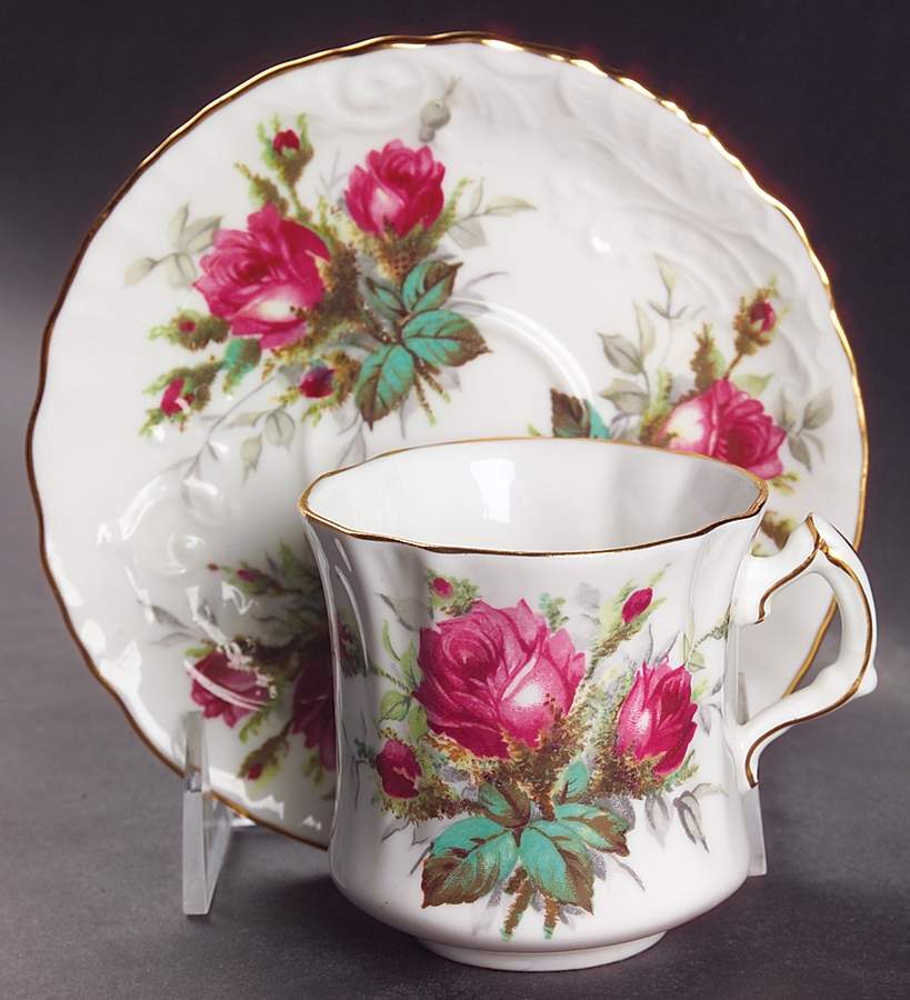 Grandmother's Rose Flat Cup & Saucer Set by Hammersley-1