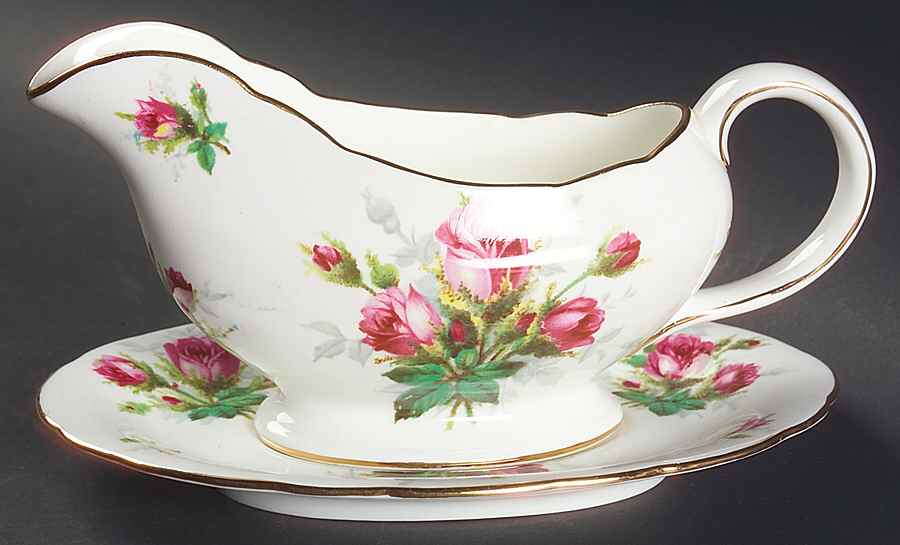 Grandmother's Rose Gravy Boat & Underplate by Hammersley-1