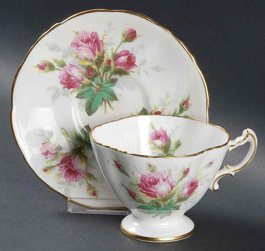 Grandmother's Rose Footed Cup & Saucer Set by Hammersley-1