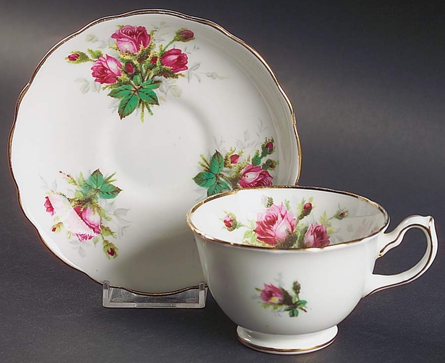 Grandmother's Rose Footed Cup & Saucer Set by Hammersley-1