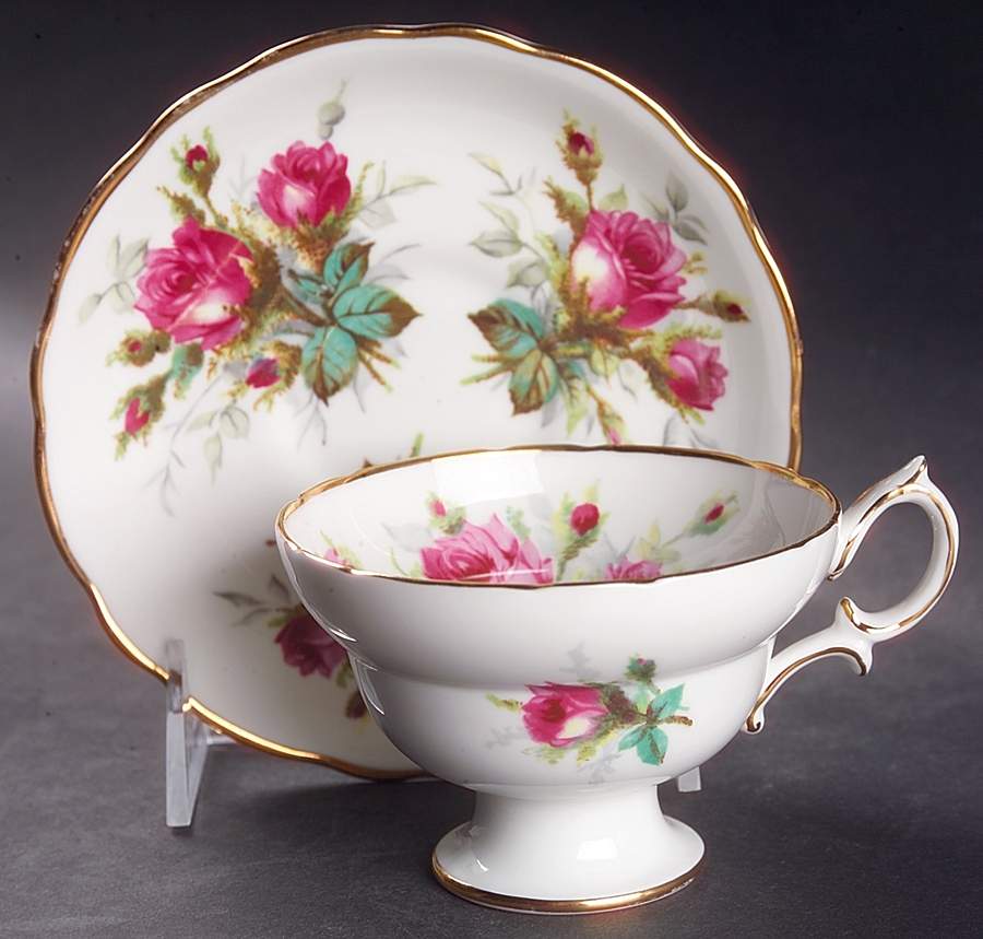 Grandmother's Rose Footed Cup & Saucer Set by Hammersley-1