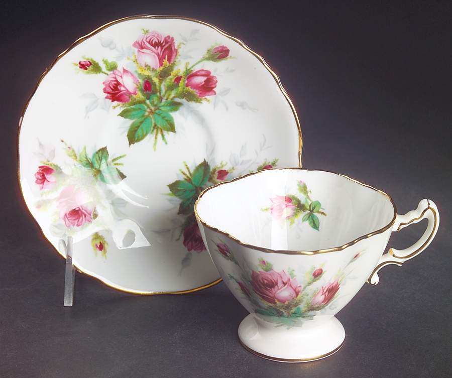 Grandmother's Rose Footed Cup & Saucer Set by Hammersley-1