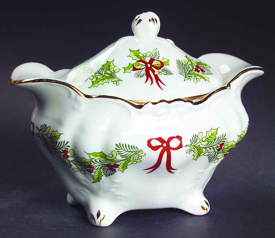 Hammersley Holly Sugar Bowl & Lid by Hammersley-1