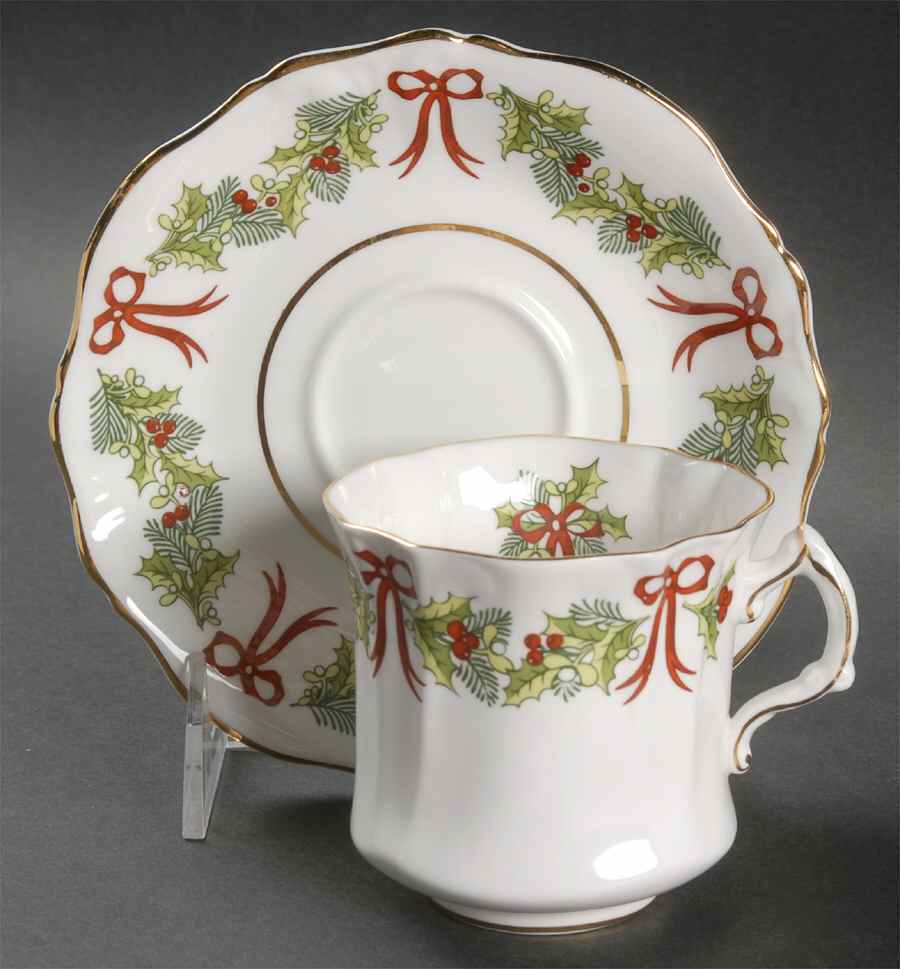 Hammersley Holly Flat Cup & Saucer Set by Hammersley-1