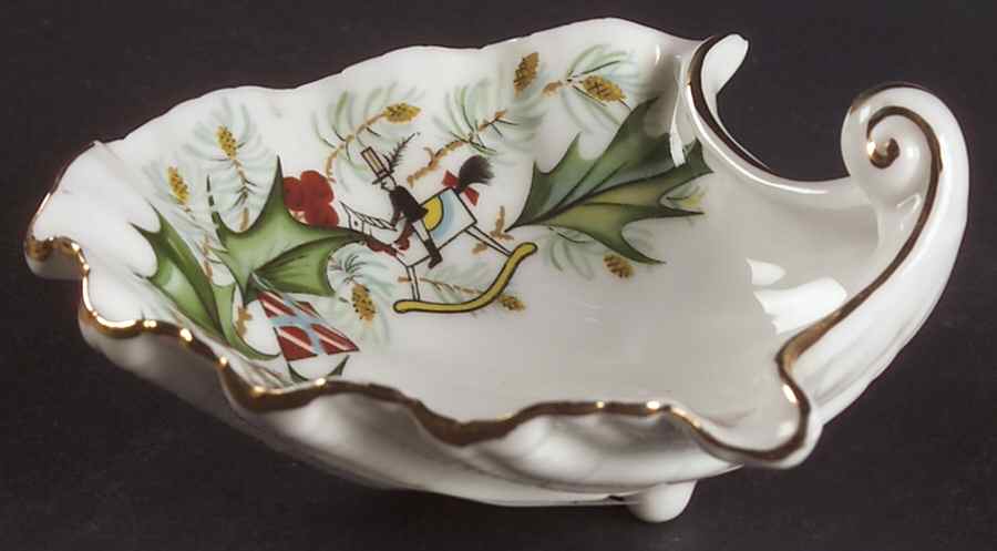 Christmas Holly Small Shell Shaped Dish by Hammersley-1