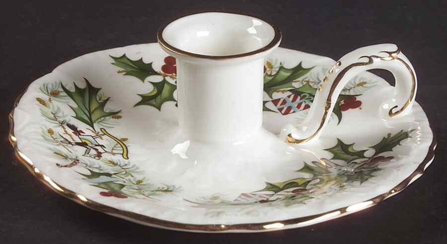 Christmas Holly Candleholder by Hammersley-1