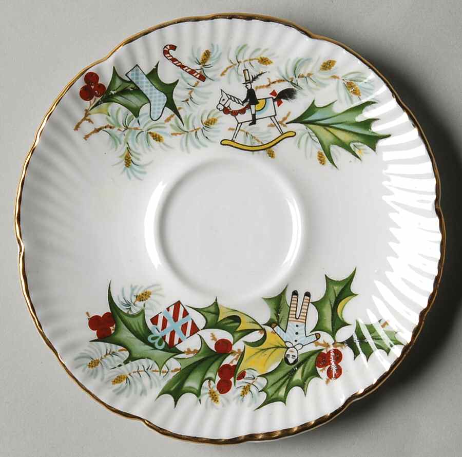 Christmas Holly Saucer for Demitasse Cup by Hammersley-1