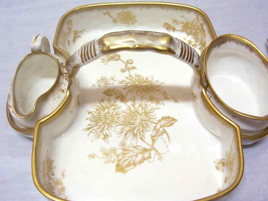 HAM8 Strawberry Basket W/Creamer & Open Sugar by Hammersley-1