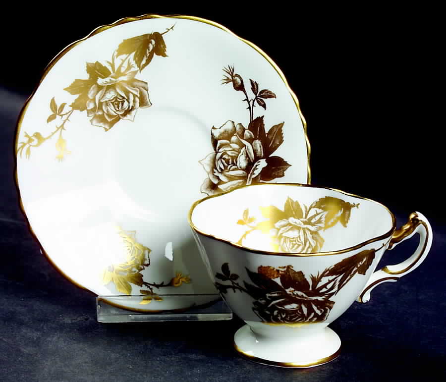 Hammersley Rose Footed Demitasse Cup & Saucer Set by Hammersley-1