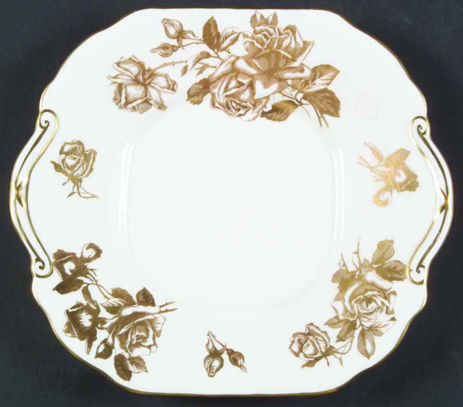 Hammersley Rose Square Handled Cake Plate by Hammersley-1
