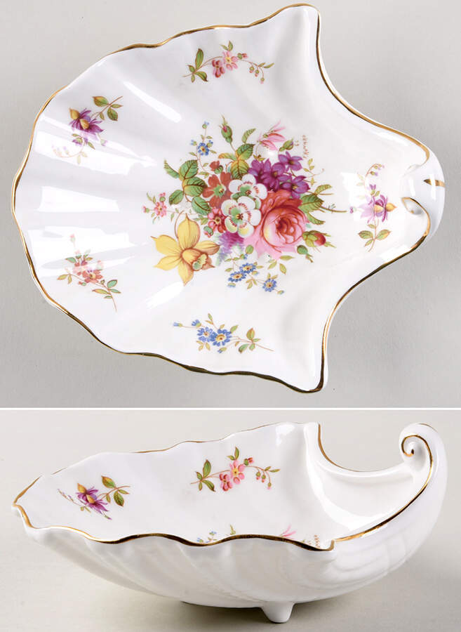 Howard Sprays (Scalloped, Embossed) 6" Shell Shaped Dish by Hammersley-1