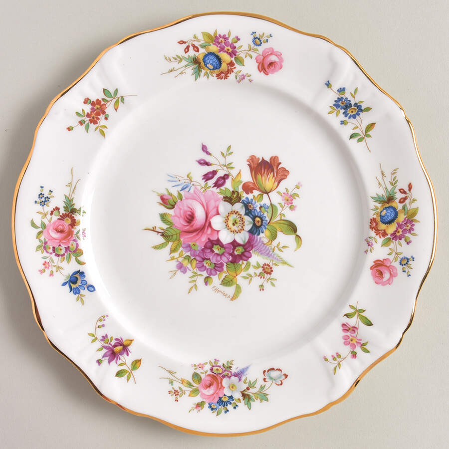 Howard Sprays (Scalloped, Embossed) Salad Plate by Hammersley-1
