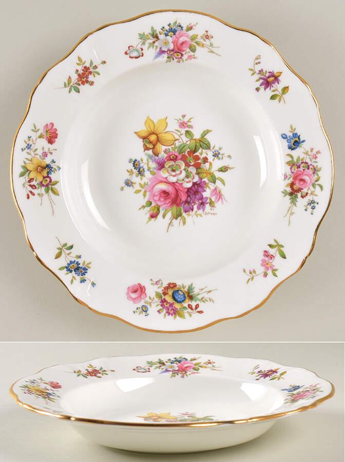 Howard Sprays (Scalloped, Embossed) Rim Soup Bowl by Hammersley-1