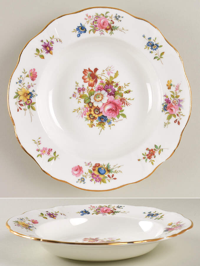 Howard Sprays (Scalloped, Embossed) Rim Soup Bowl by Hammersley-1